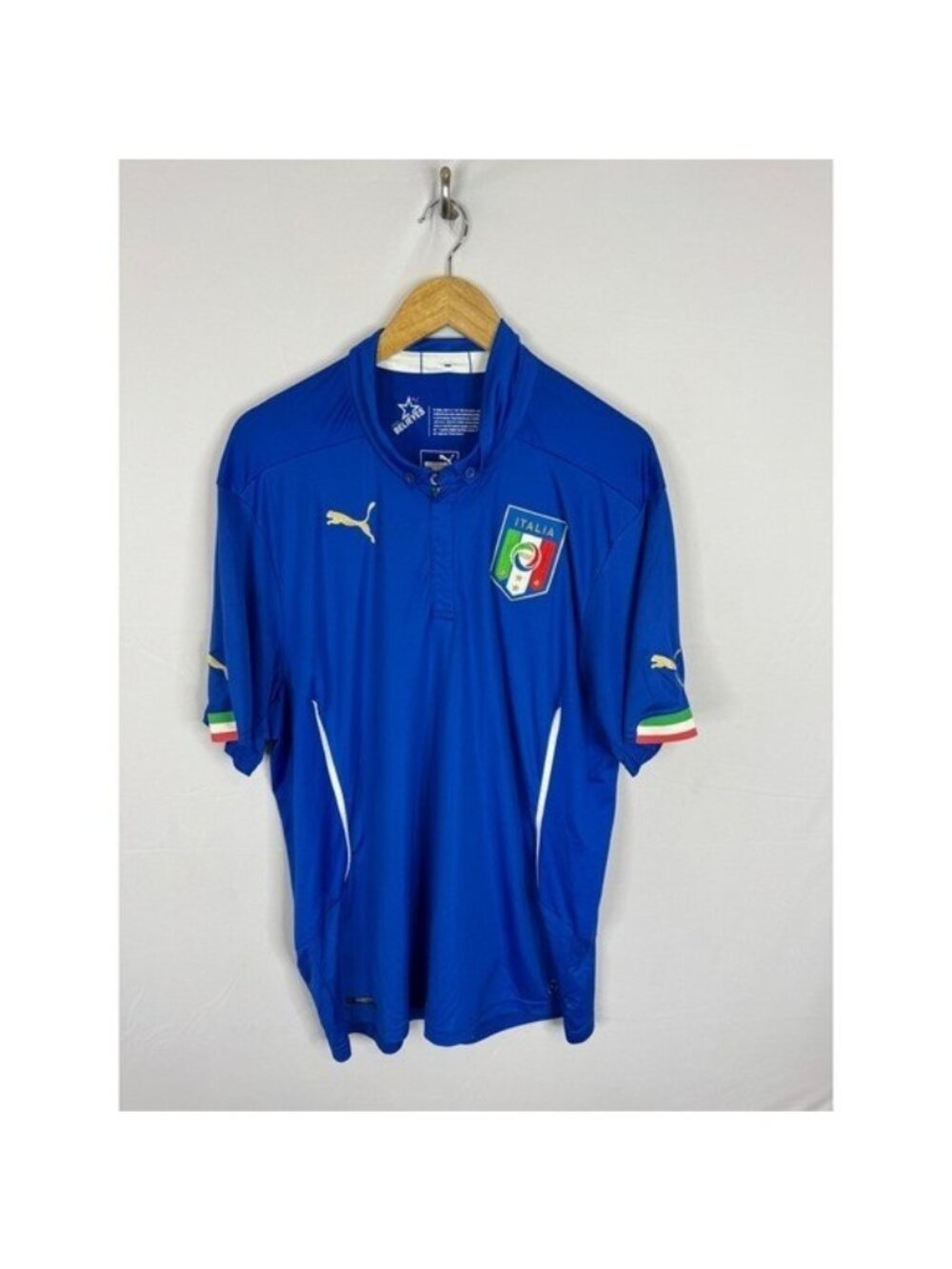 Puma Italy FIGC Soccer Jersey Blue Mens XXL Home Shirt 744288 2014-2015